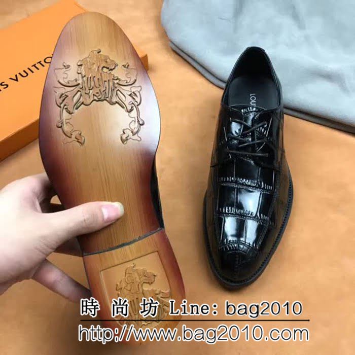 路易威登LV 新款來襲 擦色牛皮正裝男士皮鞋 8FX2253